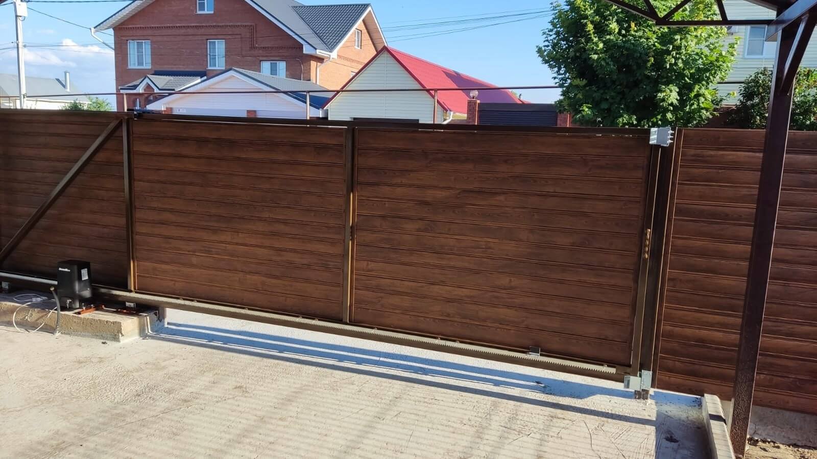 Забор-ранчо из металлопланкена 76м Printech Каштан 2-х сторонний фото3 в Киржаче