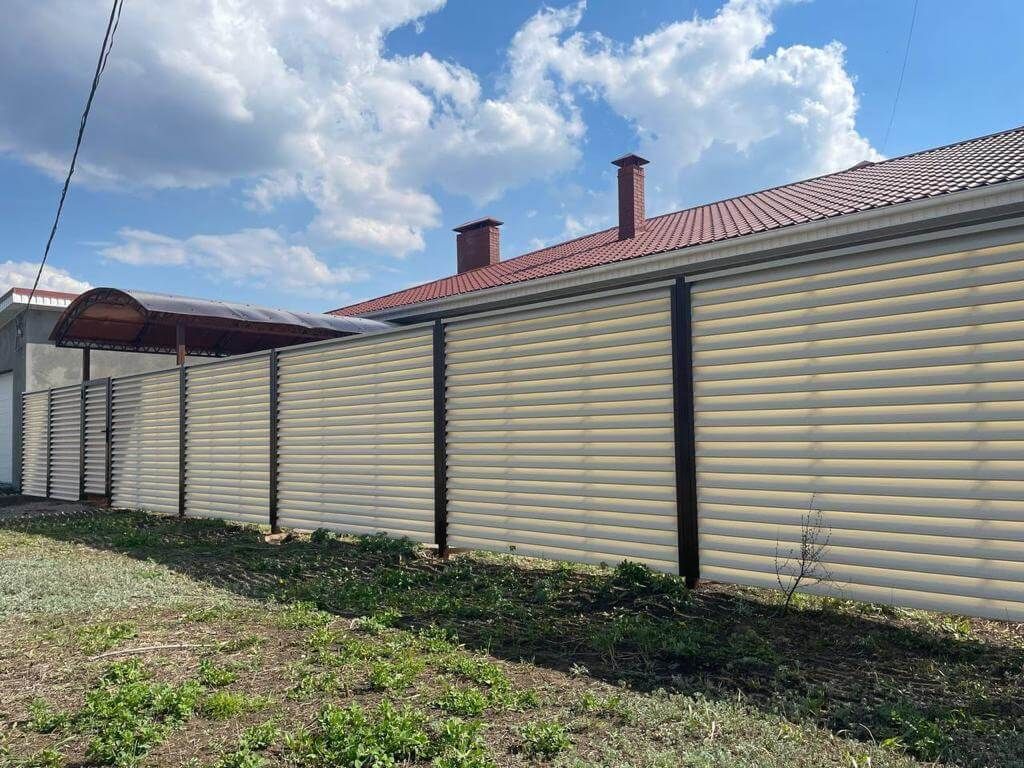 Забор из ламелей Еврожалюзи 25м RAL1015/1015 Слоновая Кость двусторонний в Киржаче