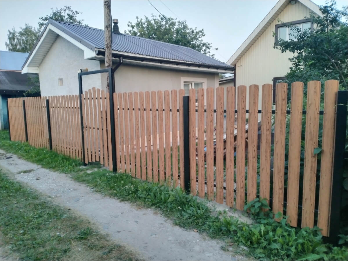 Забор из евроштакетника 14м Кипарис 2xPrintech двусторонний в Киржаче