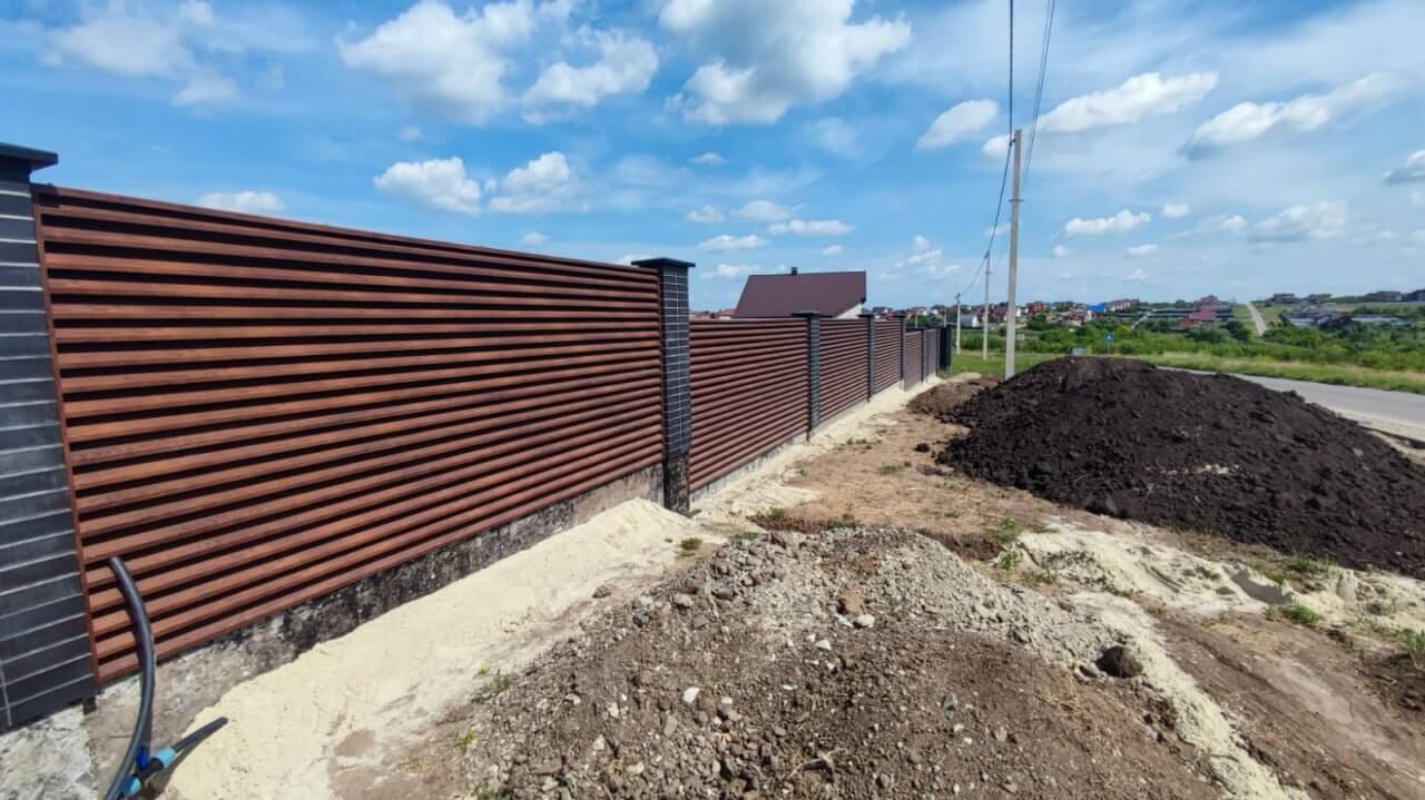 Забор-жалюзи из ламелей 54м ЭКО-Z Античный Дуб (SteelArt) фото 1 в Киржаче