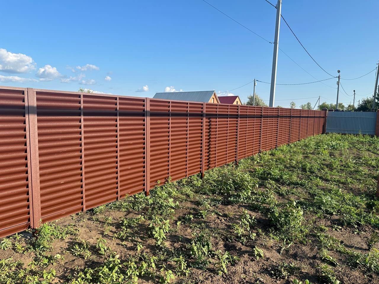 Забор из ламелей Еврожалюзи 53м RAL8017/8017 Шоколад двусторонний МАТТЕ в Киржаче