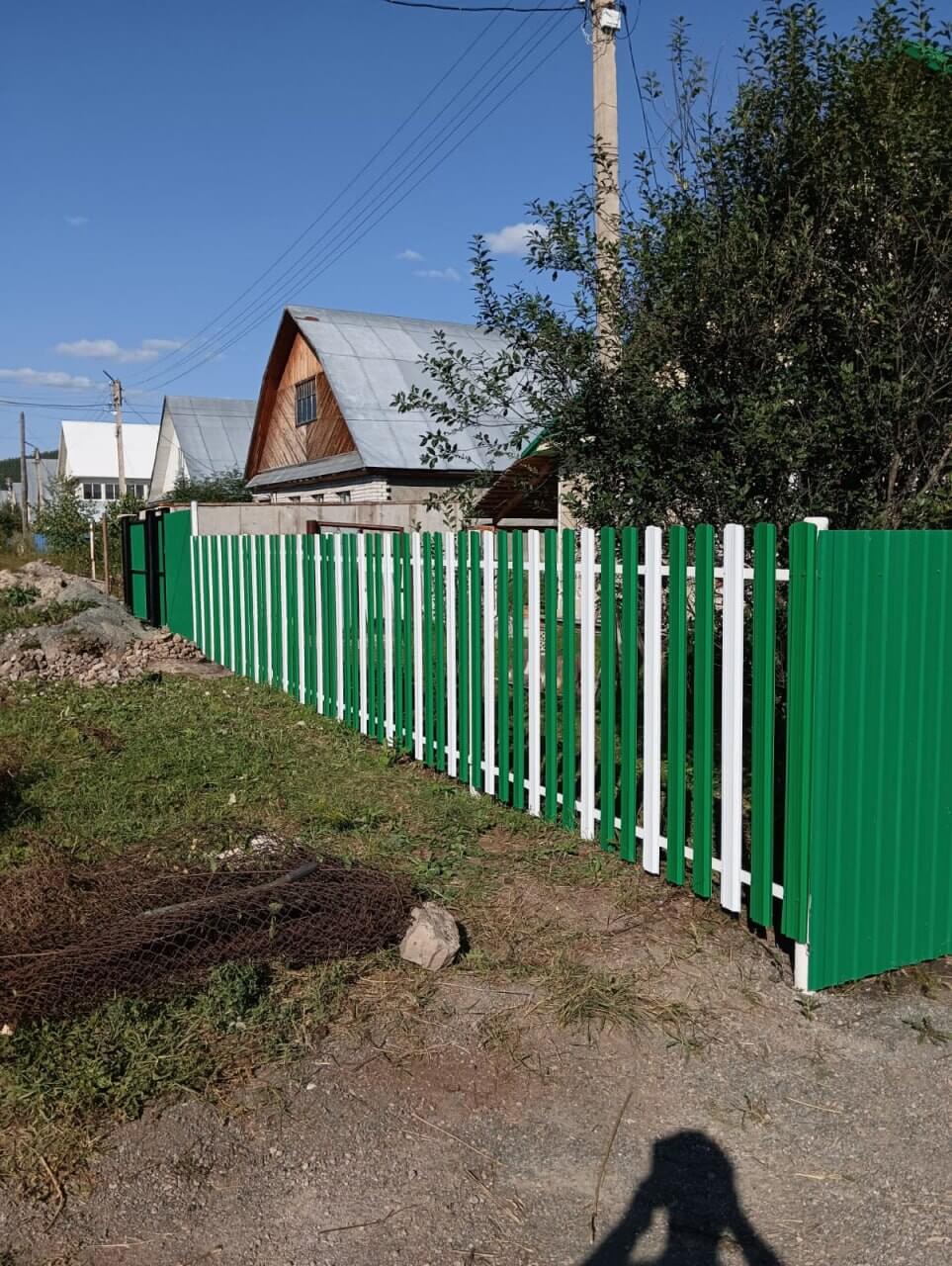 Забор из евроштакетника 10м RAL9003 Белый, RAL6029 Зеленая Мята в Киржаче